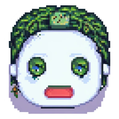 sarcastic face, pixel art style, playful sticker