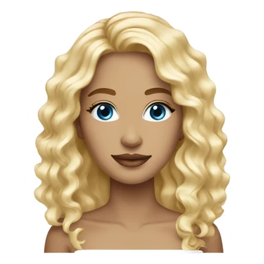 Blonde with blue eyes wavy hair long layered jewelry sticker
