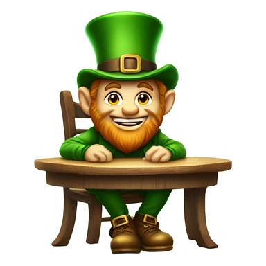 Leprechaun eating an acorn sticker