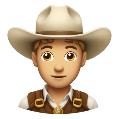 cow boy only face sticker