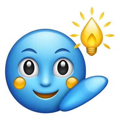 Rayos y centellas en expresión de alegría color azul sticker