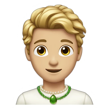 Posh-boy-with-pearl-necklace-and-green-eyes-and-brown-hair sticker