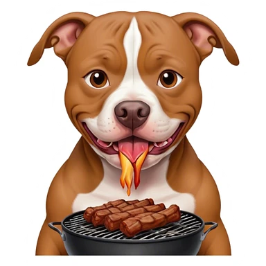 Pitbull eating bqq sticker
