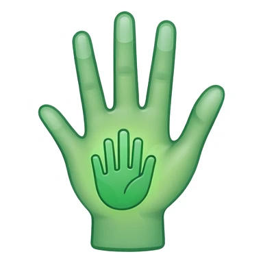 minimalistic green hand icon semi-transparent, key icon sticker
