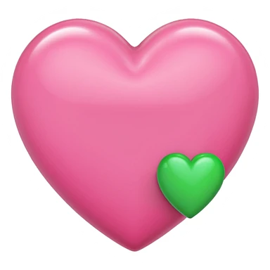 Pink heart with smaller green heart sticker