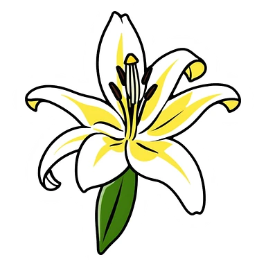 pure white lily flower in bloom sticker