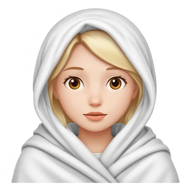 Pretty girl wrapped in a blanket sticker