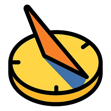 sundial casting a shadow sticker