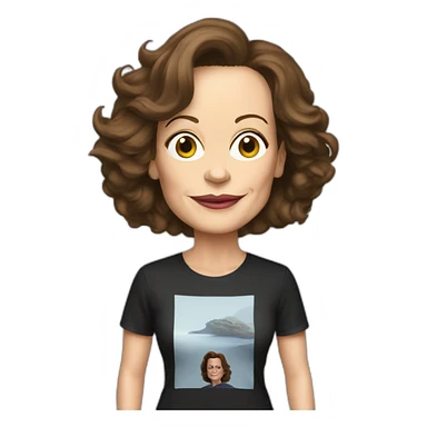 sigourney weaver cartoon wearing tee sticker
