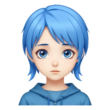 Cute anime girl with blue hair and big eyes sticker