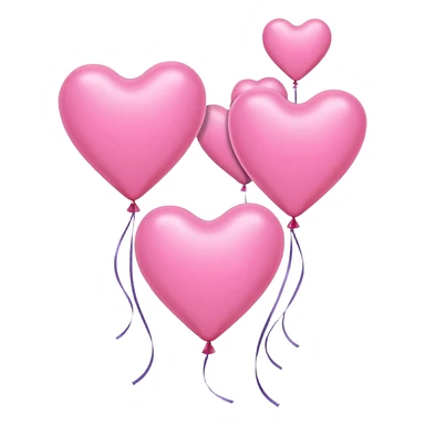 pink heart balloons sticker