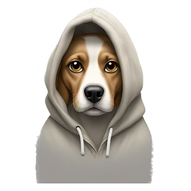 Dog waring a hoody sticker