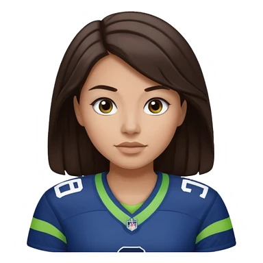 Dark brown hair seahawks fan female sticker