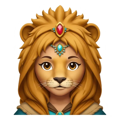 Hooded lion woman  sticker