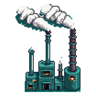 factory building with smokestacks sticker