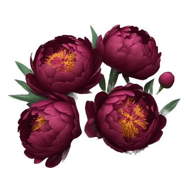 Bouquet of dark red peonies  sticker