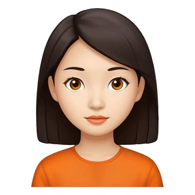 Asian woman with orange blouse sticker