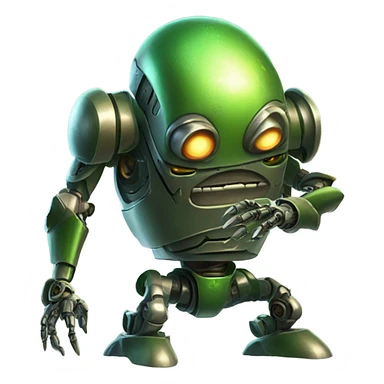 robot fighting alien sticker