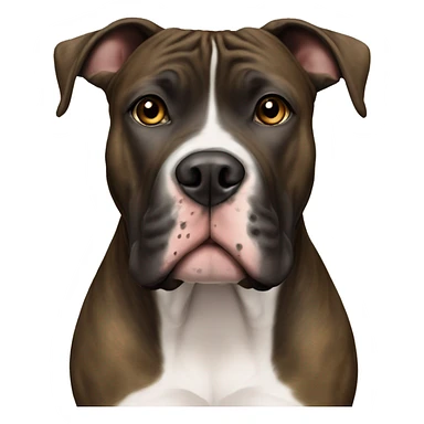 Black and Blonde Brindle Female American Staffordshire with brown eyes sticker