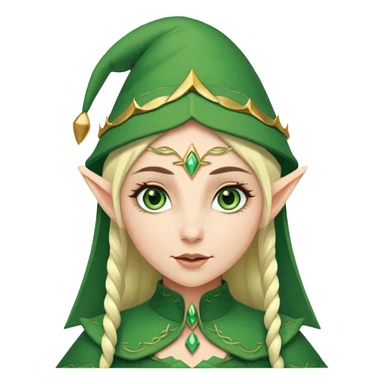 A female elf with a hat sticker