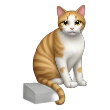 cat sitting on window sticker