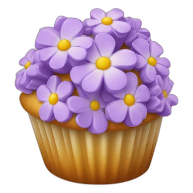 multi blossom cupcake sticker