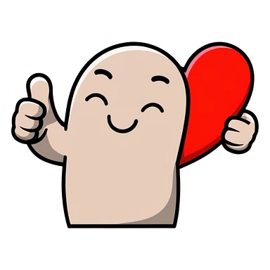 Super cool super chill red heart drawing sticker