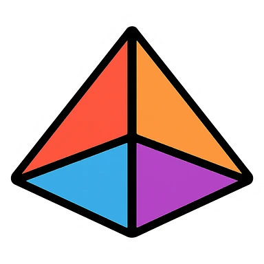 colored square pyramid icon sticker