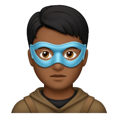 man soldier with black hair and wearing mask sticker