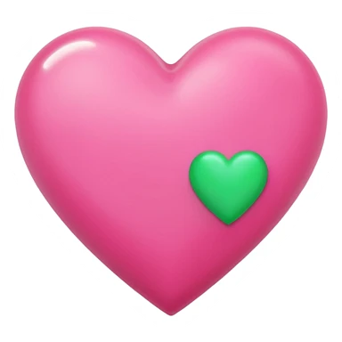 Pink heart with smaller green heart sticker