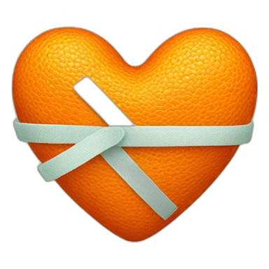 Orange heart with a bandage sticker