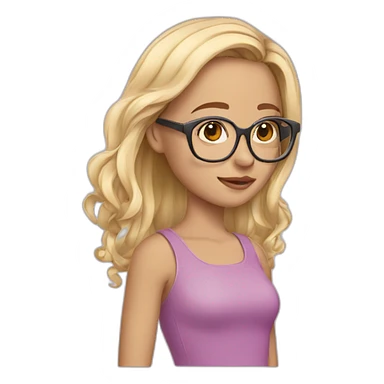 girl-bob-hair-with-glasses sticker