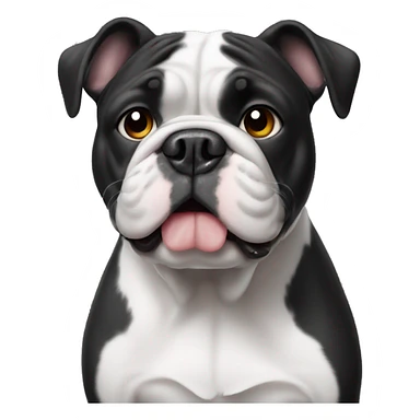 black and white bulldog sticker