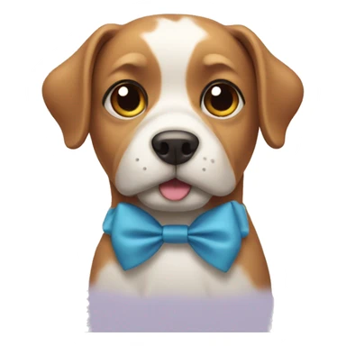 dog wearing bow sticker
