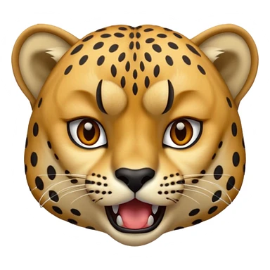 cheetah with mouth open sticker