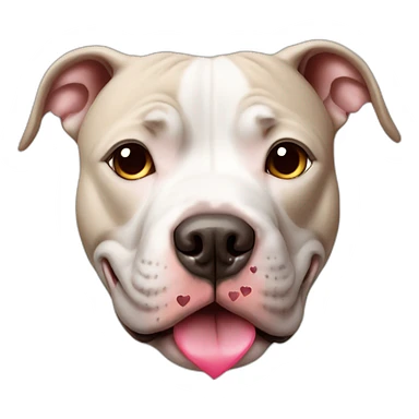 Pitbull dog with hearts in his eyes sticker