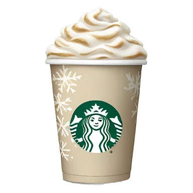 beige starbucks cup with winter pattern sticker