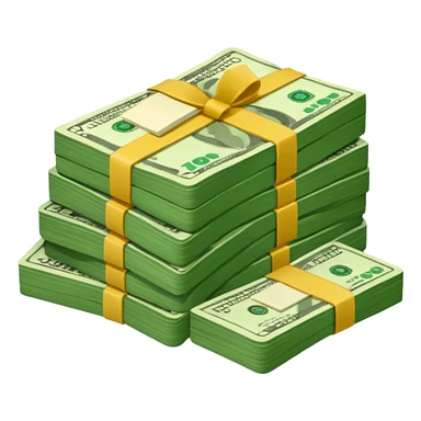 cash pile, make bills rectangular sticker