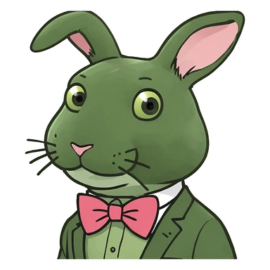 Rabbit with bow tie sticker