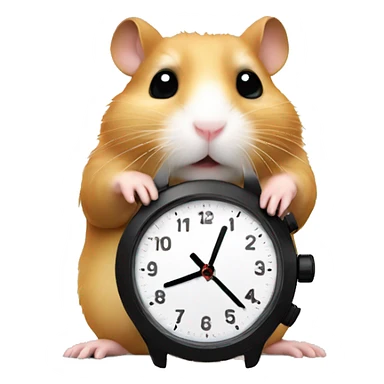 hamster shows what time it is on his watch sticker