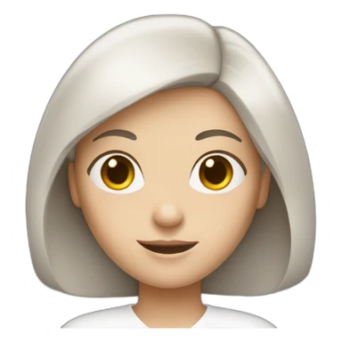 White woman with dark brown hair holding a book sticker