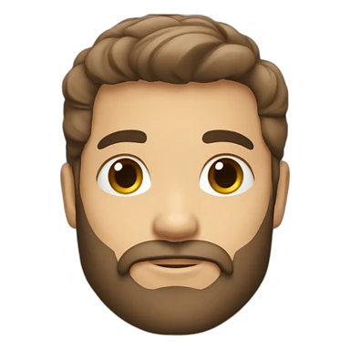 Daniel nass, brazilian, white skin, little hair, straight brown hair, bearded sticker