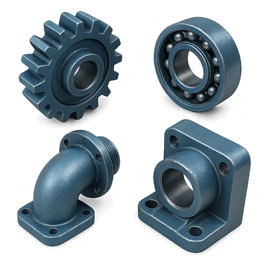 Des pièces bleus en mode rendu 3D sticker