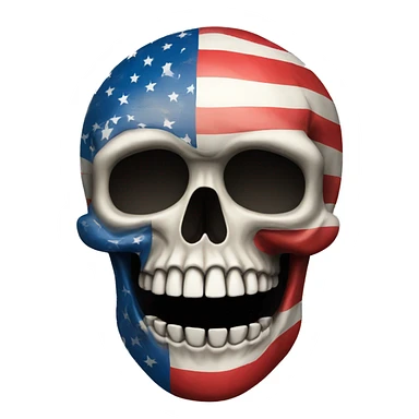 Skull with American flag sticker