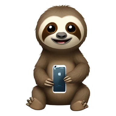 sloth with an iphone  sticker