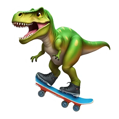 T rex wearing skates sticker