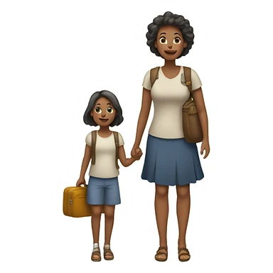 mother and daughter travelers sticker
