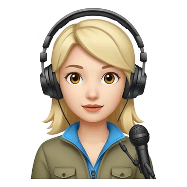 woman with gaming headset mic sticker