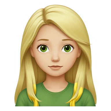 blonde long hair girl green top sticker