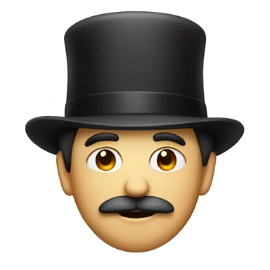 man with small mustache and bowler hat  sticker